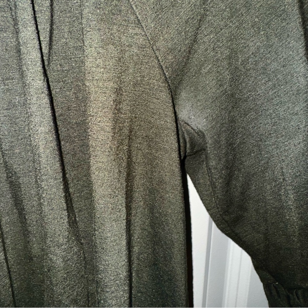 Olive Green Peplum Top with Bell Sleeves - Picture 5 of 6